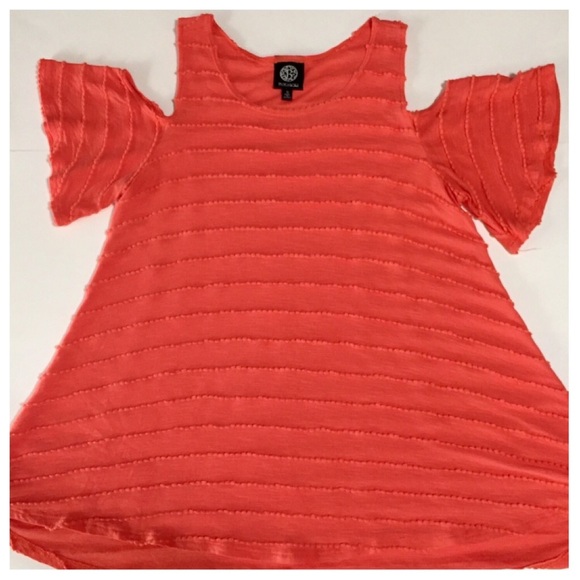 Cold Shoulder Coral Top Size Small - Picture 1 of 5